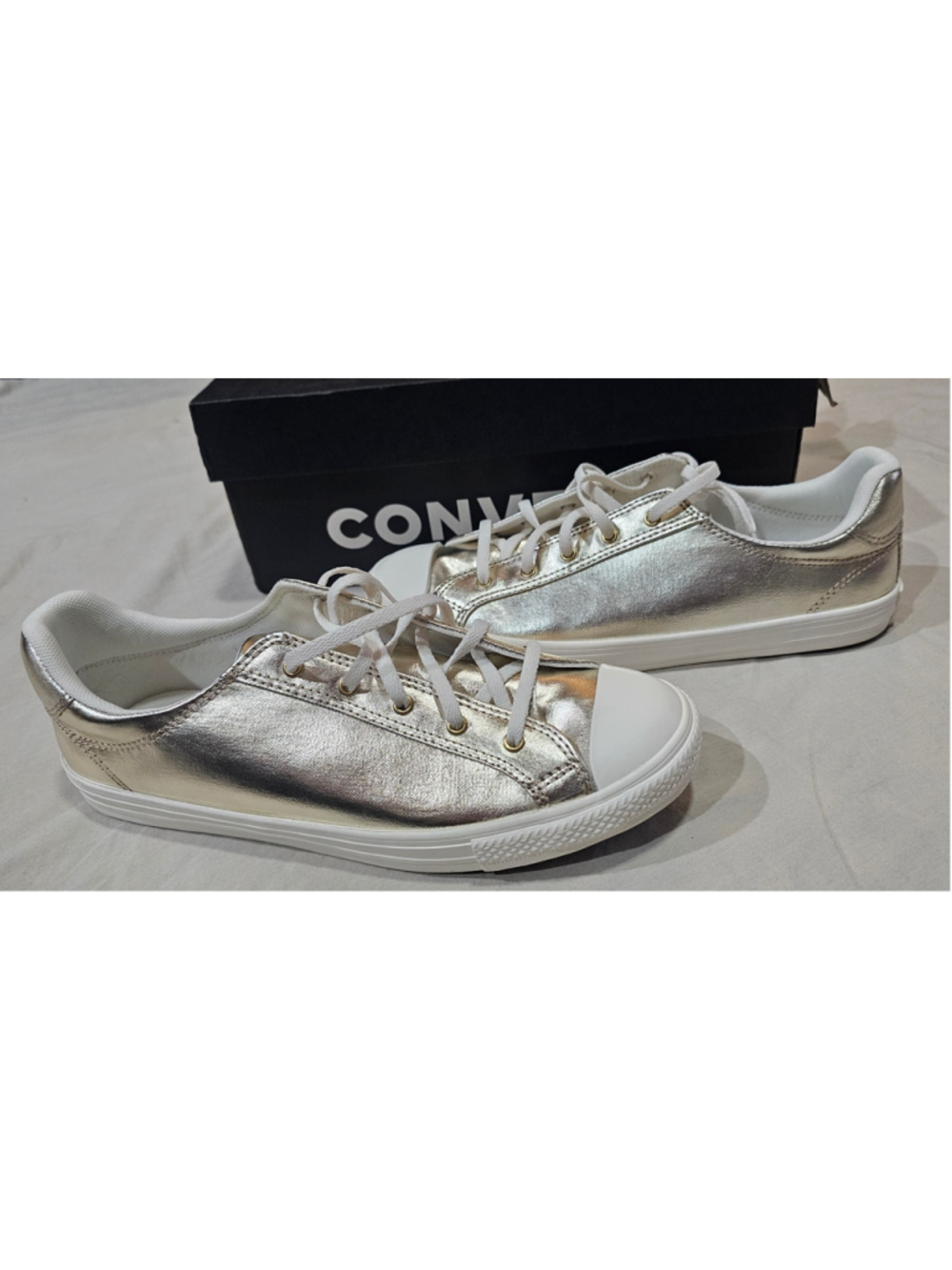 Women's Converse Dainty Lucky Ox Sneakers Gold Size 9.5